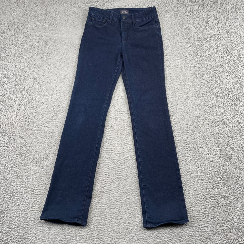 NYDJ Jeans Womens 6 Blue Marilyn Straight Lift Tuck Technology Dark Wash Denim